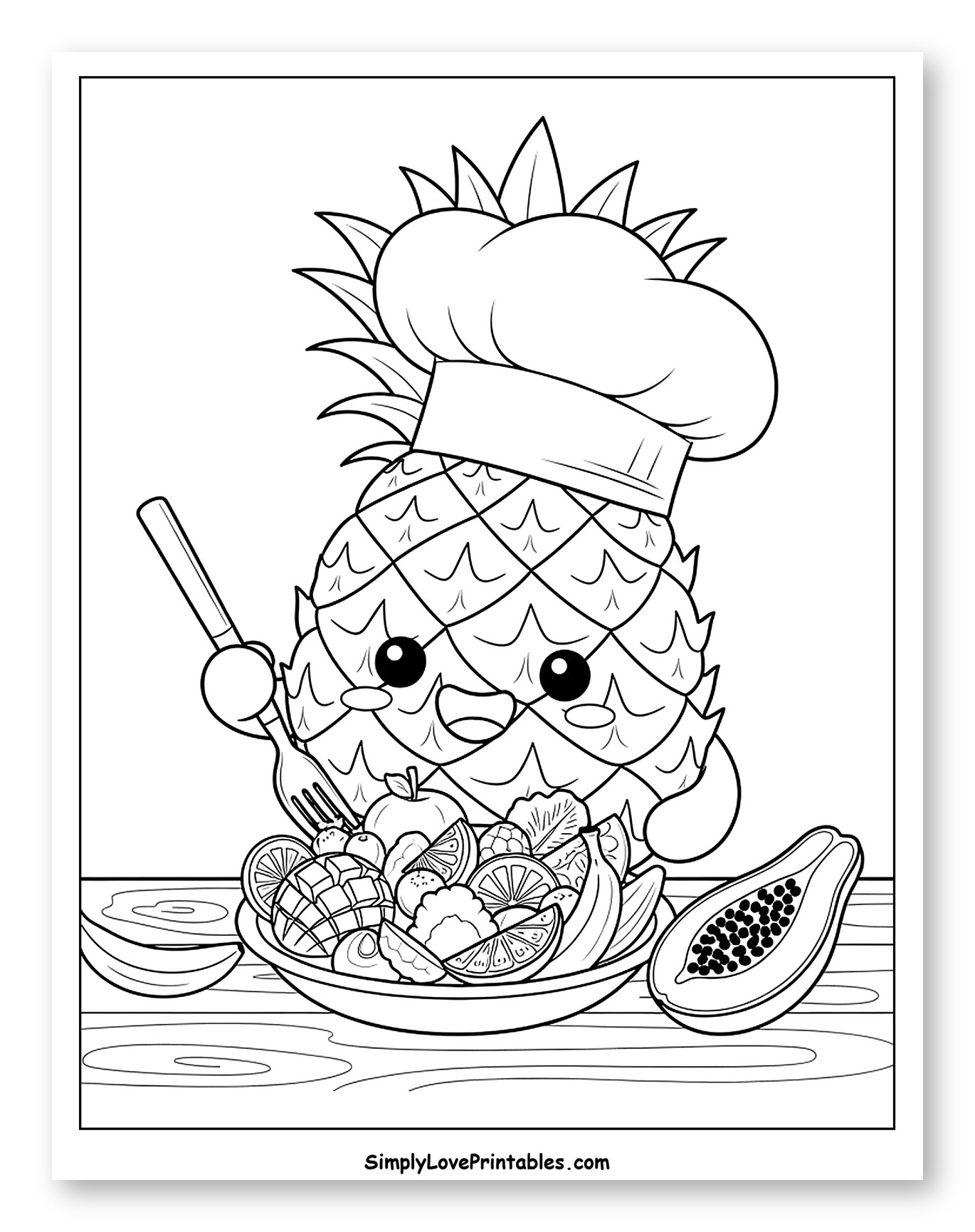 Happy Chef Pineapple with Fruit Salad