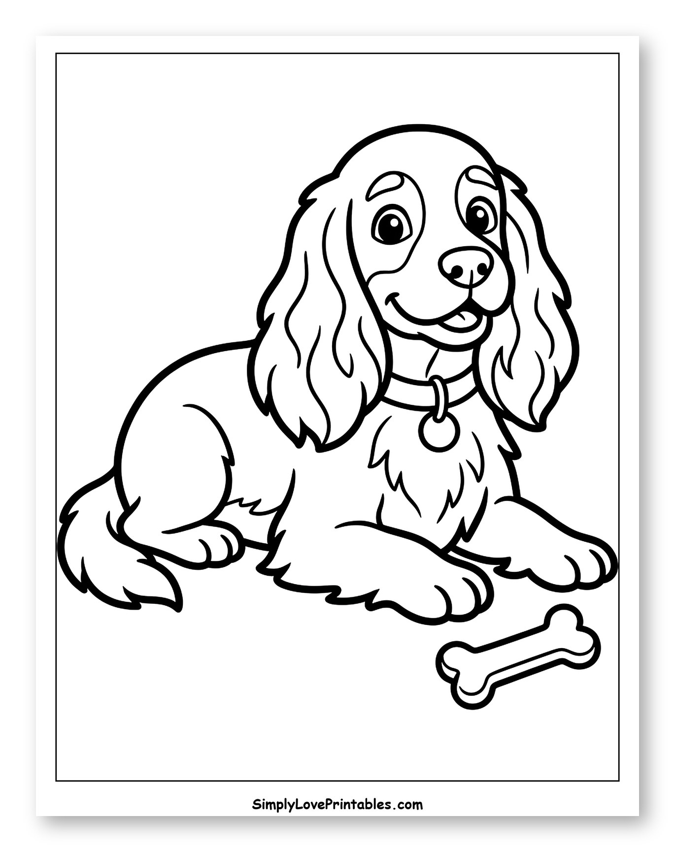 Happy Cocker Spaniel Dog with a Bone