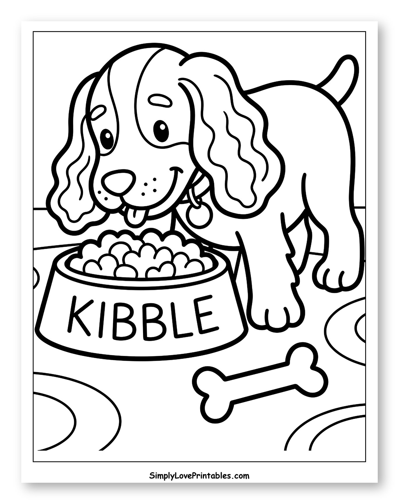 Happy Cocker Spaniel Puppy Eating Kibble
