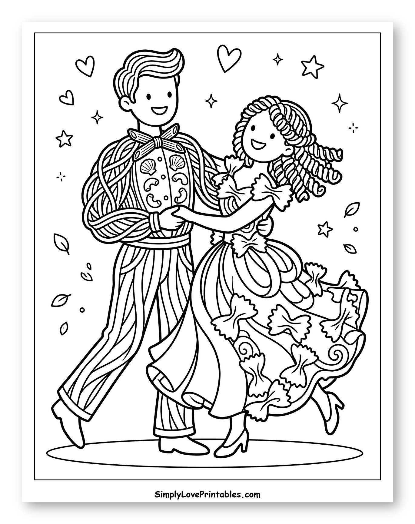 Happy Couple Dancing in Pasta Clothes