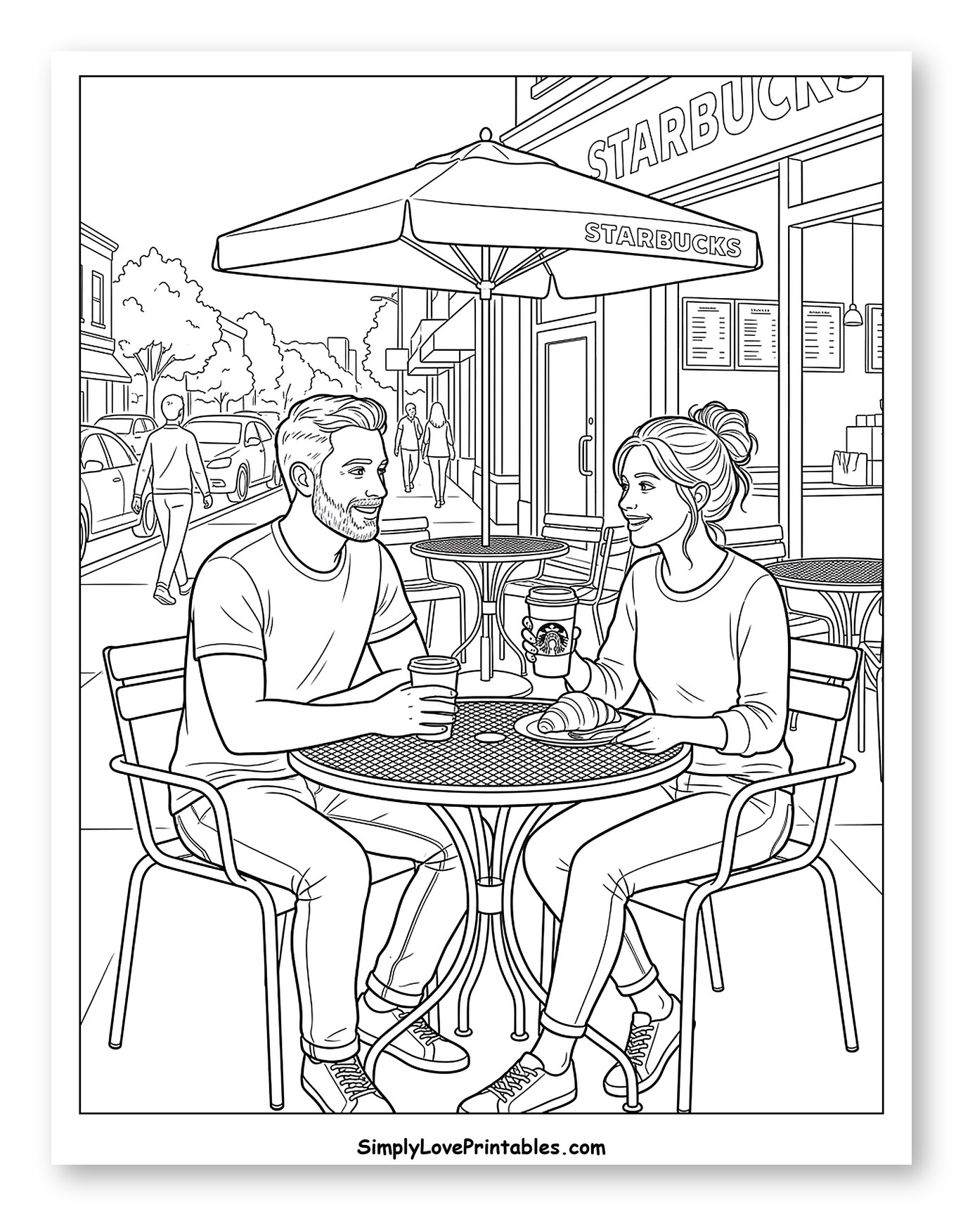 Happy Couple on a Starbucks Date