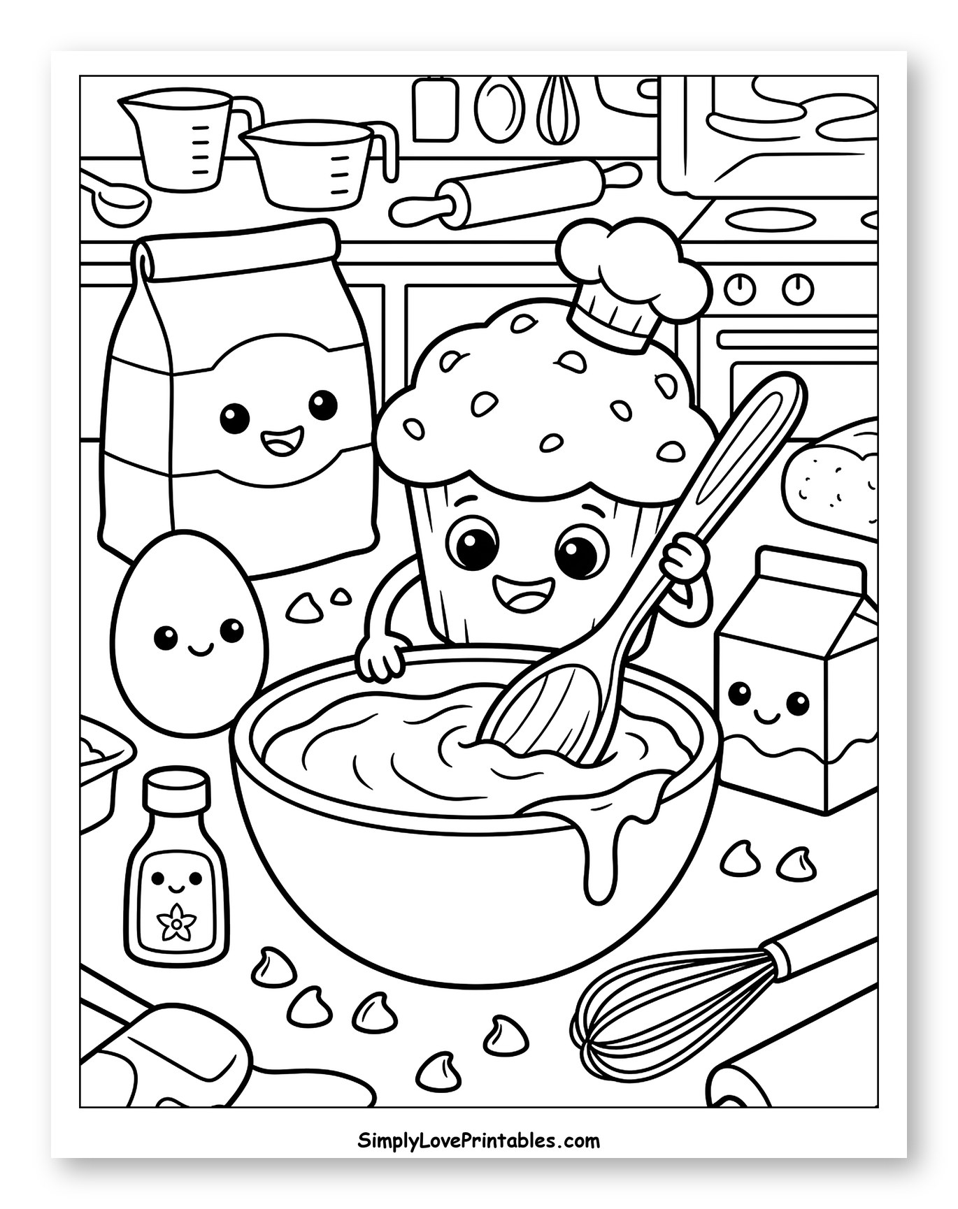 Happy Cupcake Baking with Cute Ingredients