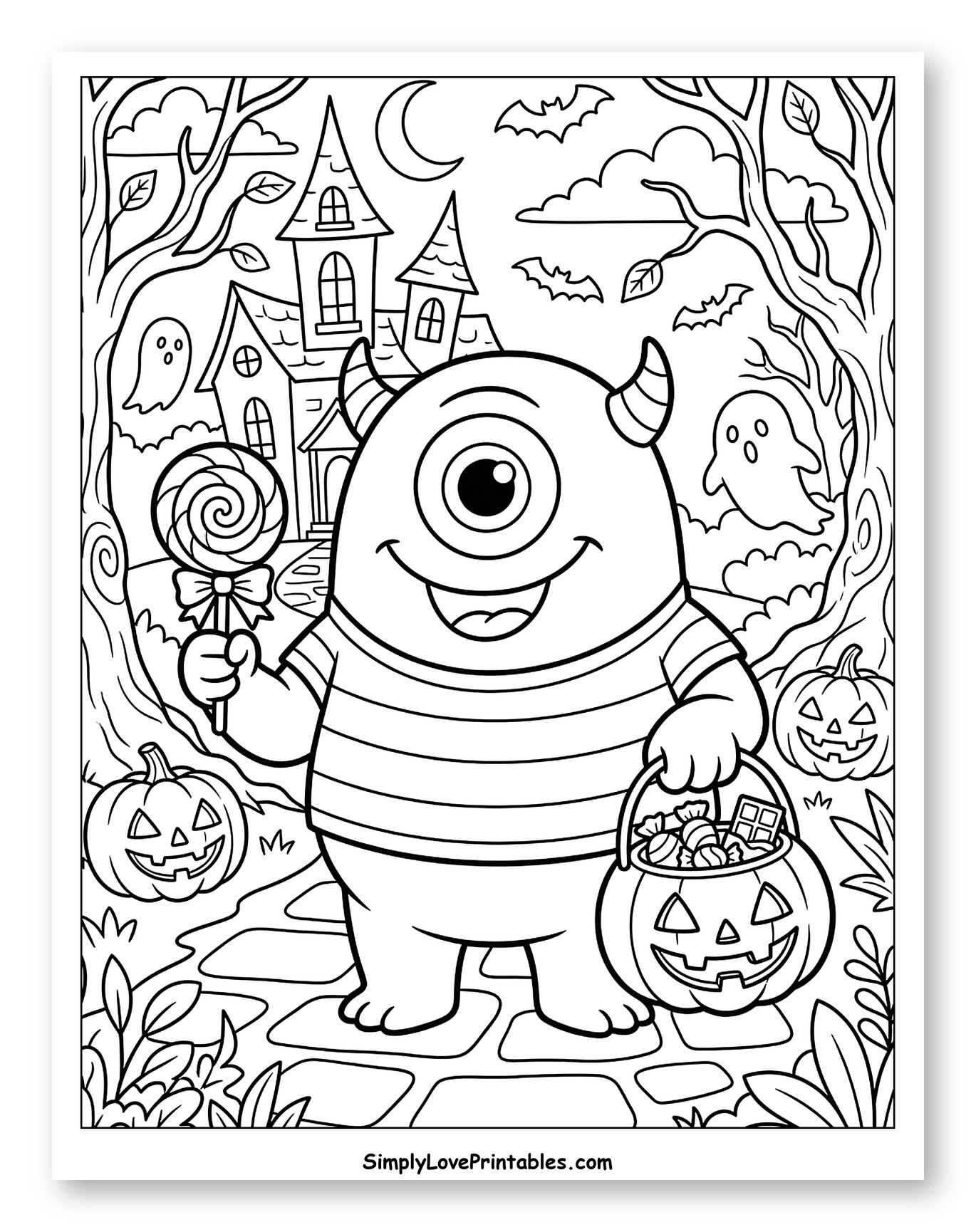 Happy Cyclops Monster on Halloween Night