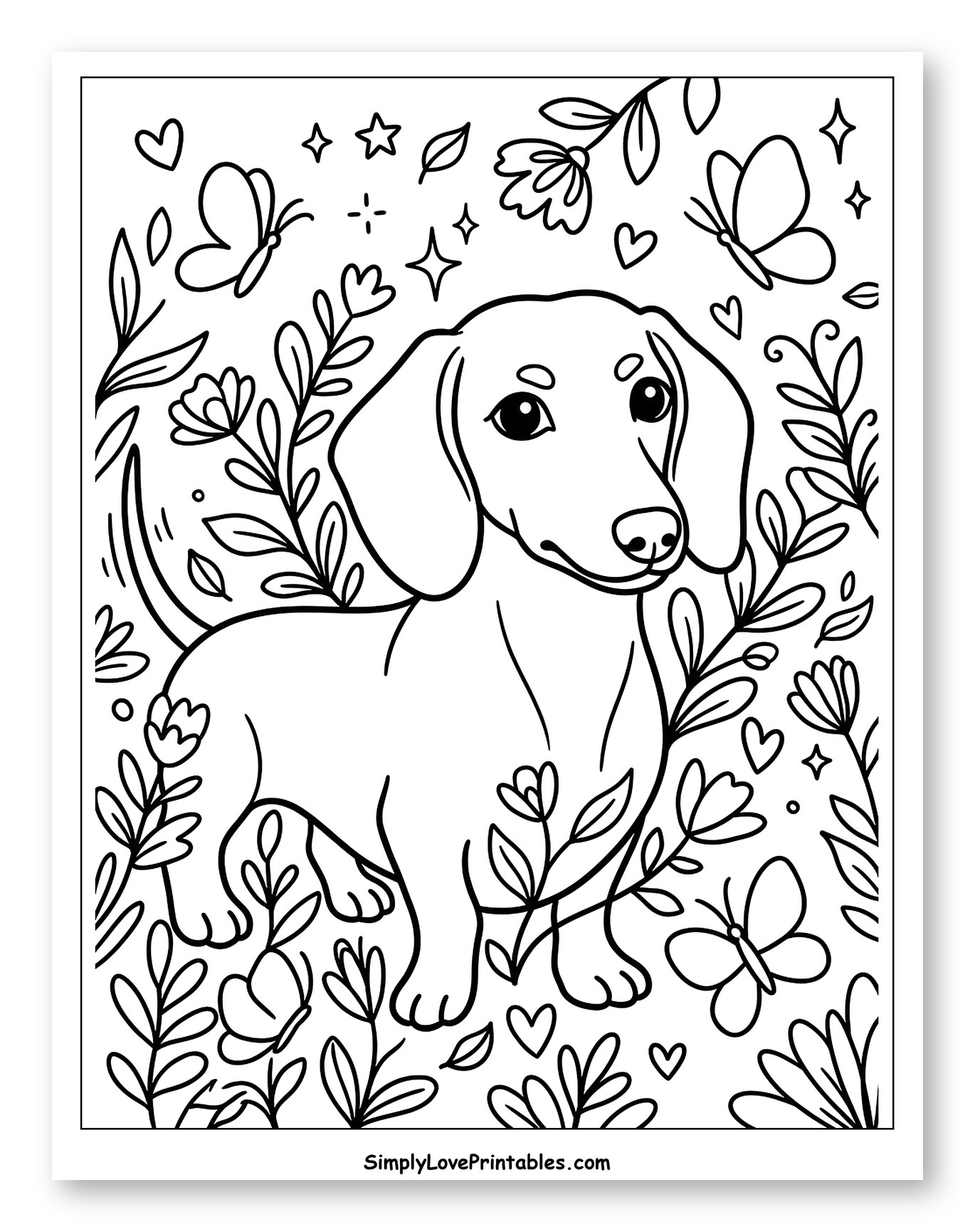 Happy Dachshund Surrounded by Nature