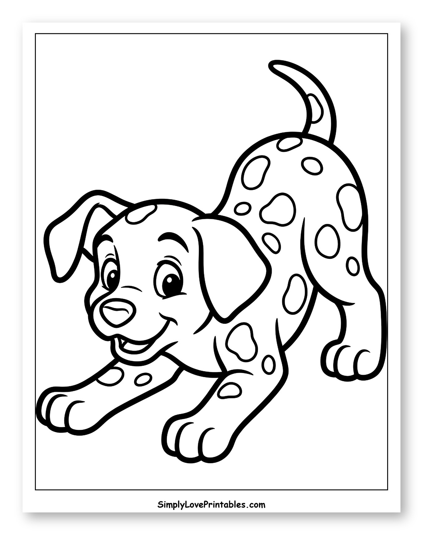 Happy Dalmatian Puppy in Playful Pose