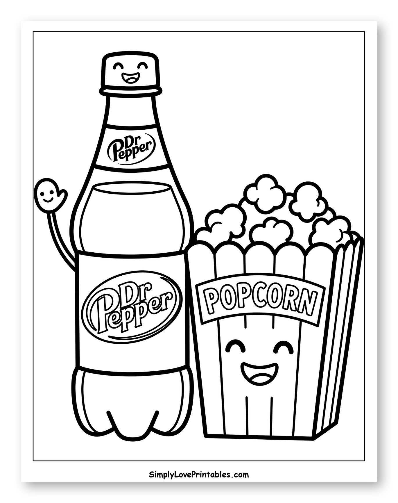 Happy Dr. Pepper Bottle and Popcorn