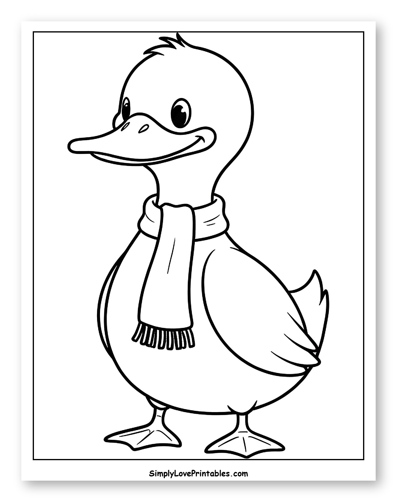 Happy Duckling in a Scarf