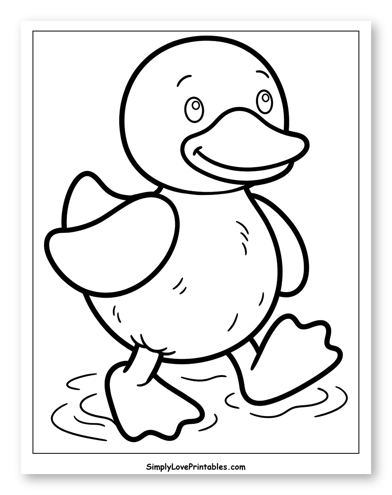 Happy Duckling Splashing in a Puddle
