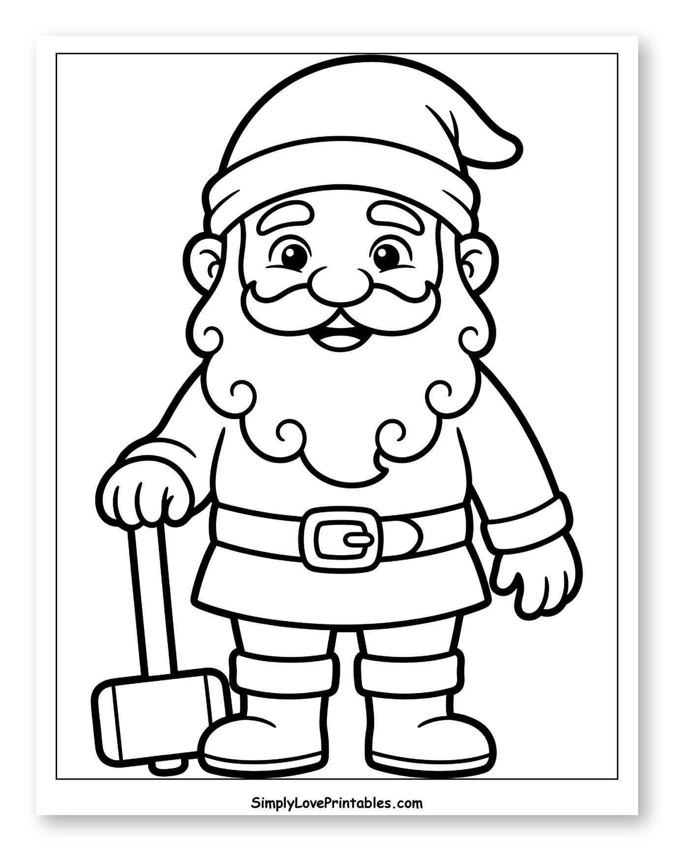 Happy Dwarf Holding a Hammer