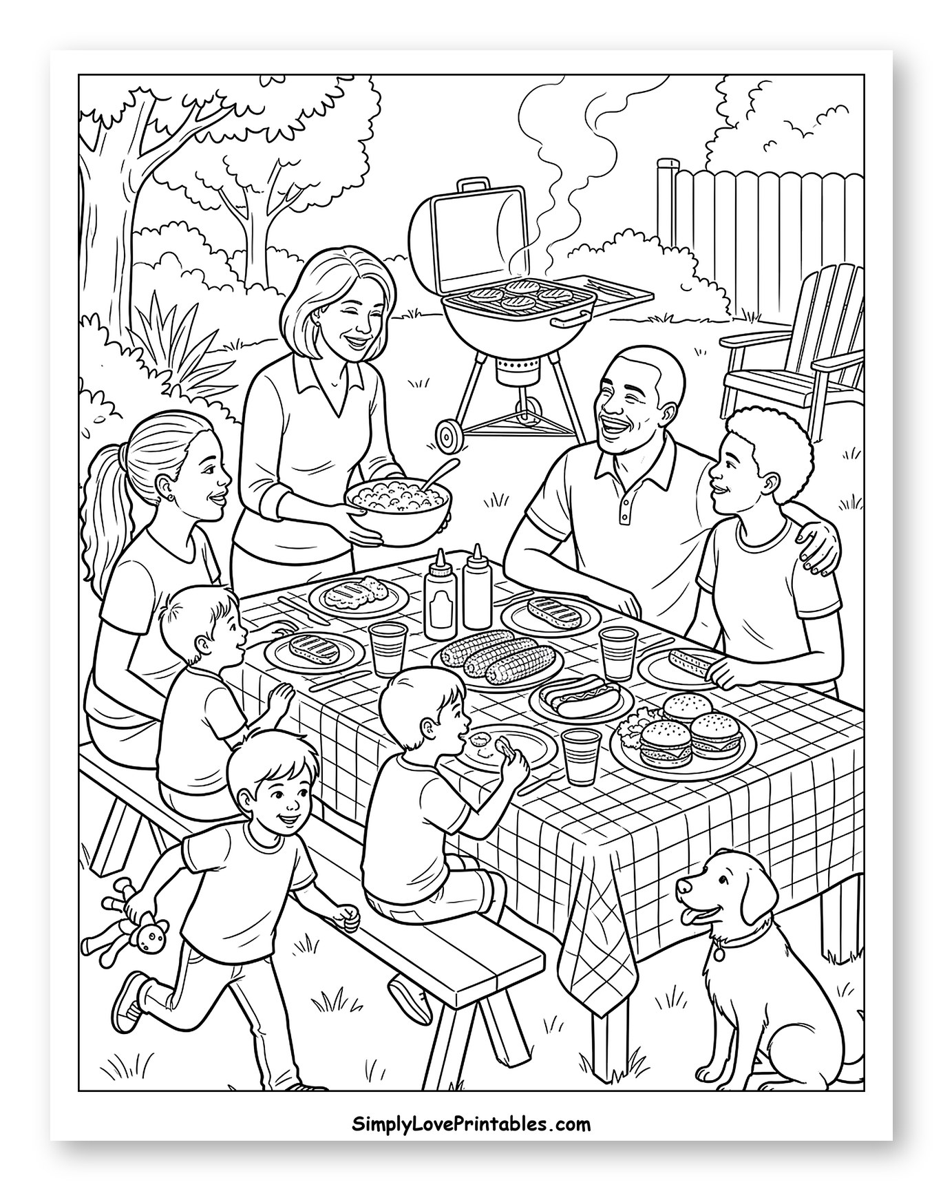 Happy Family Enjoying a Backyard BBQ