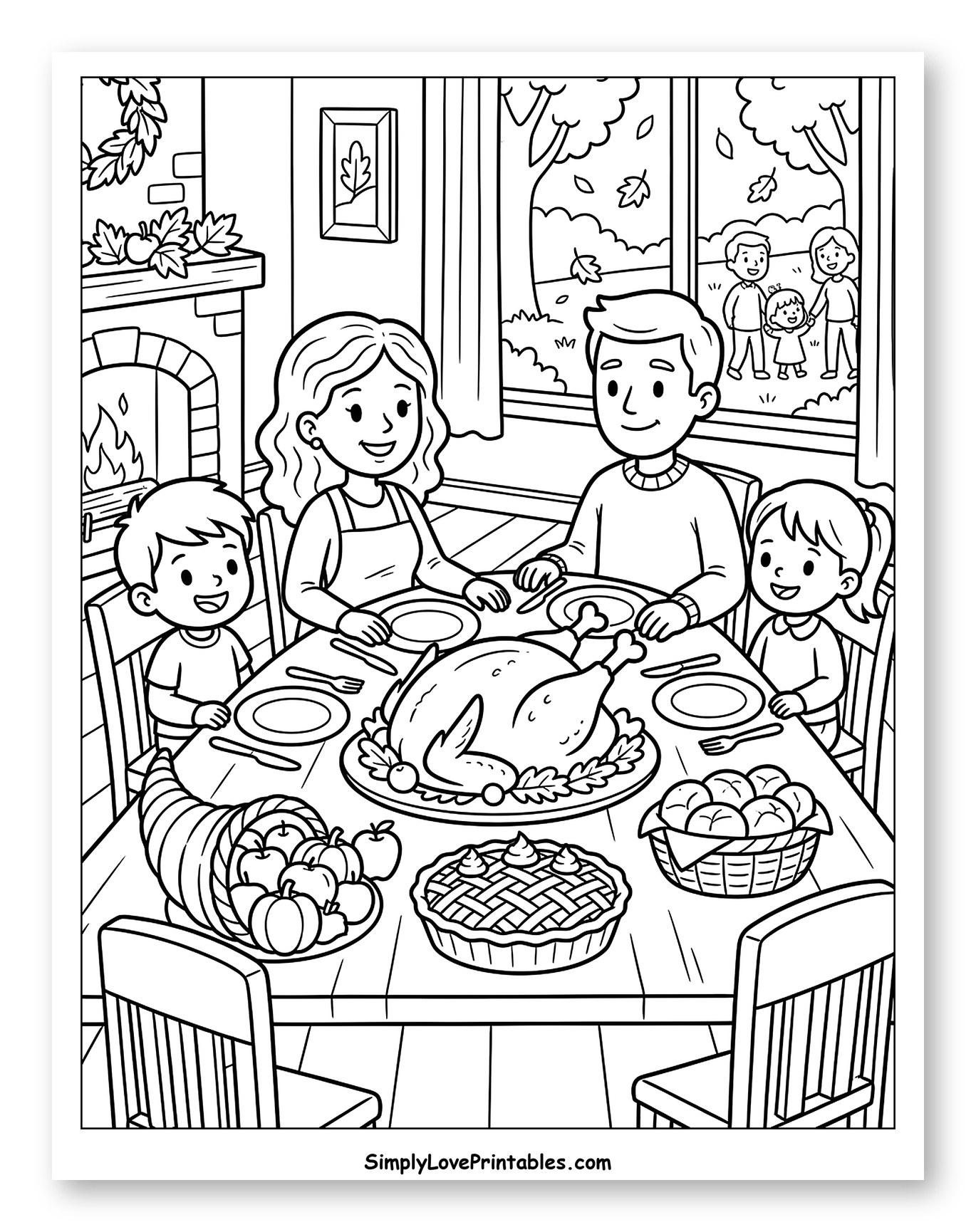 Happy Family Enjoying Thanksgiving Meal