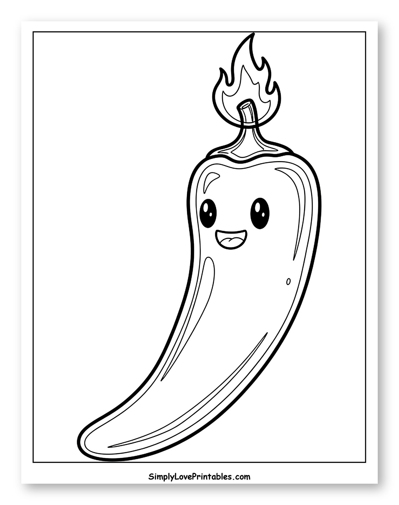 Happy Flaming Jalapeño Pepper Character