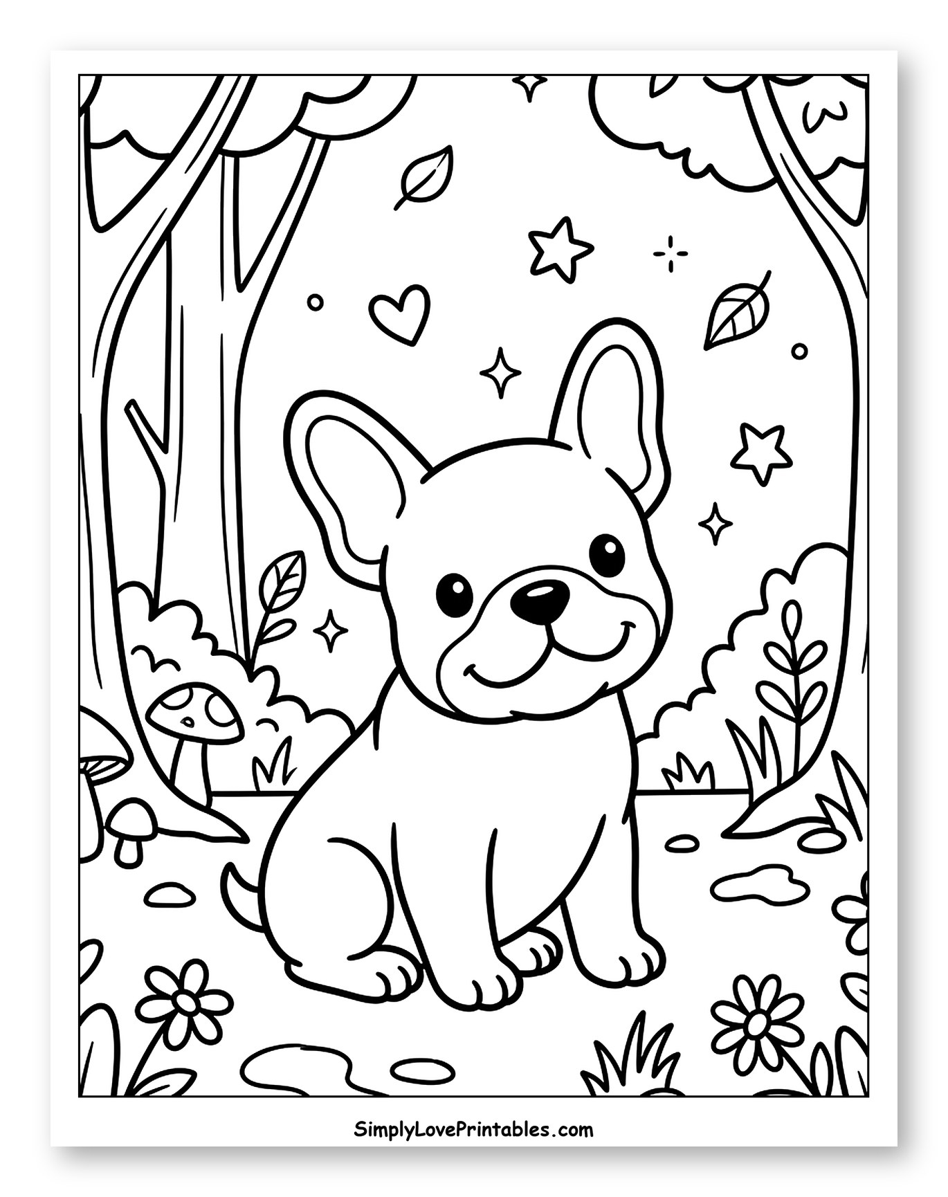 Happy French Bulldog Puppy in a Woodland Scene