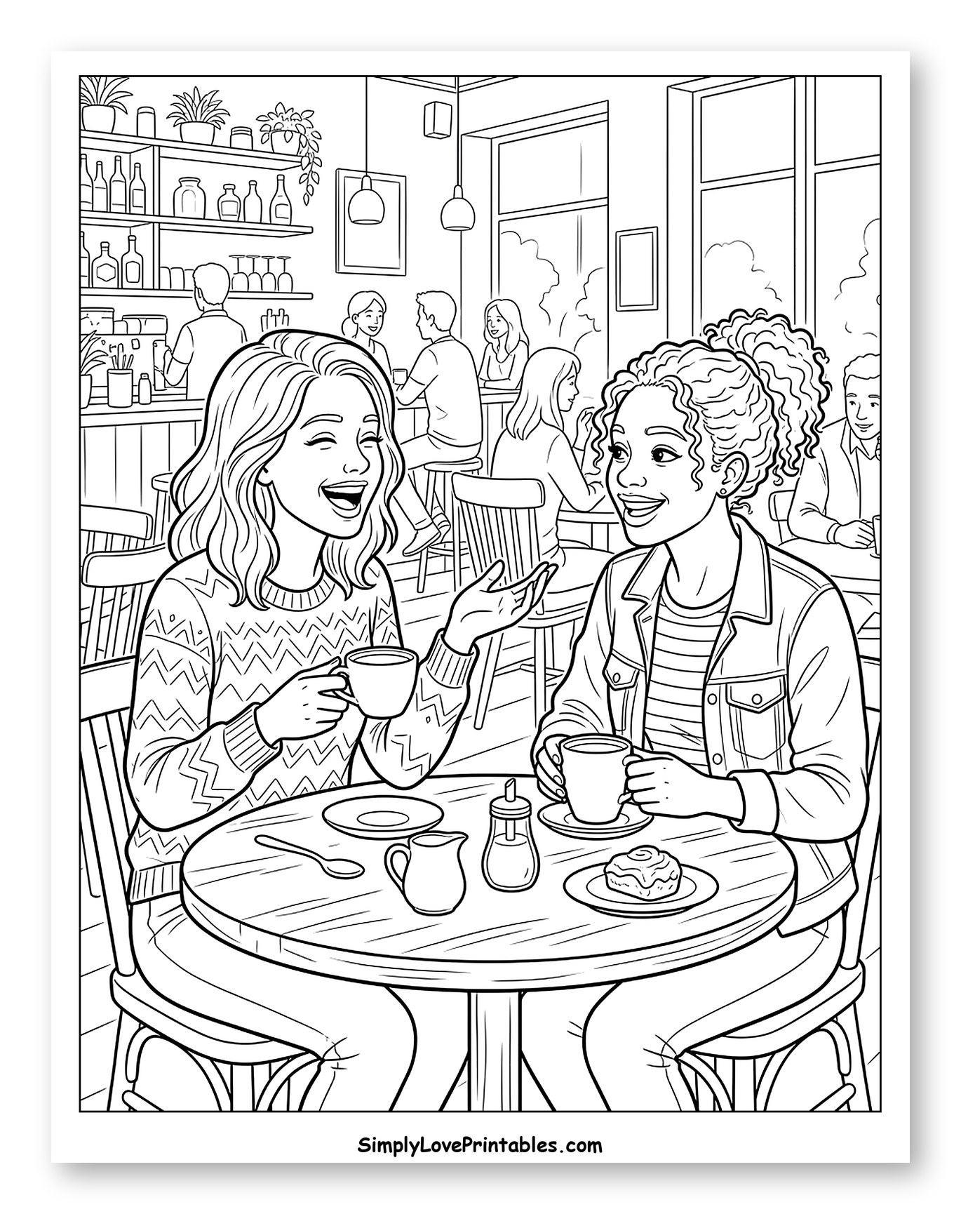 Happy Friends at a Lively Cafe
