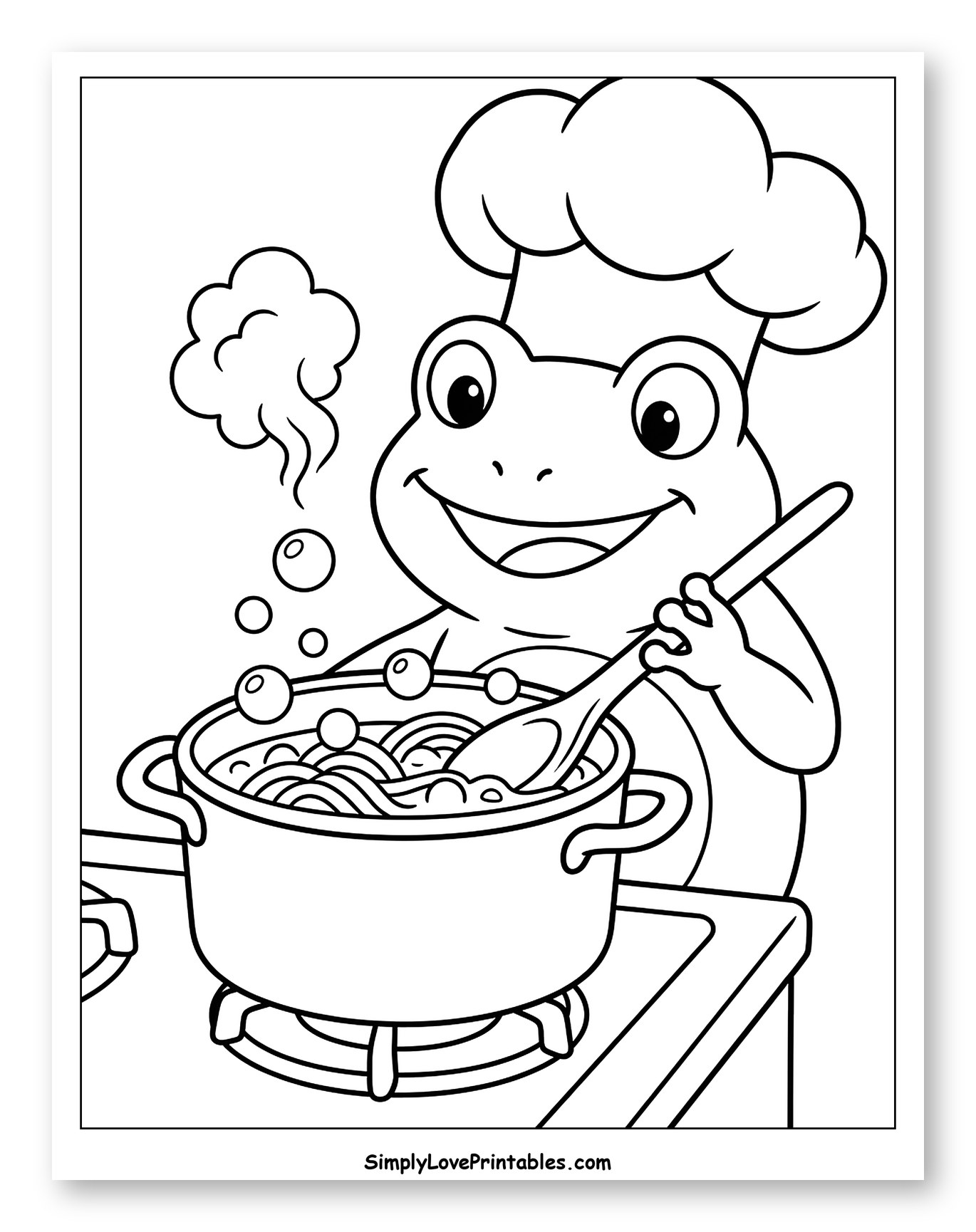 Happy Frog Chef Cooking Pasta