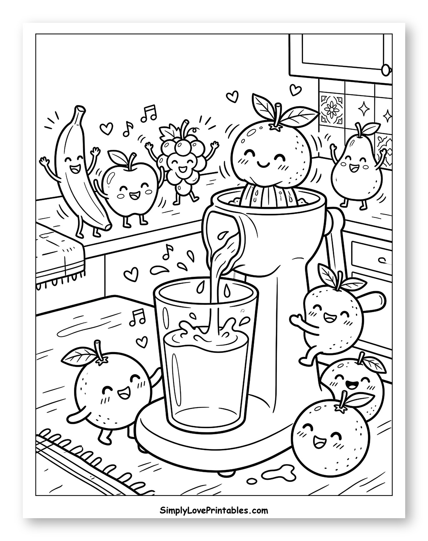 Happy Fruits Making Fresh Orange Juice