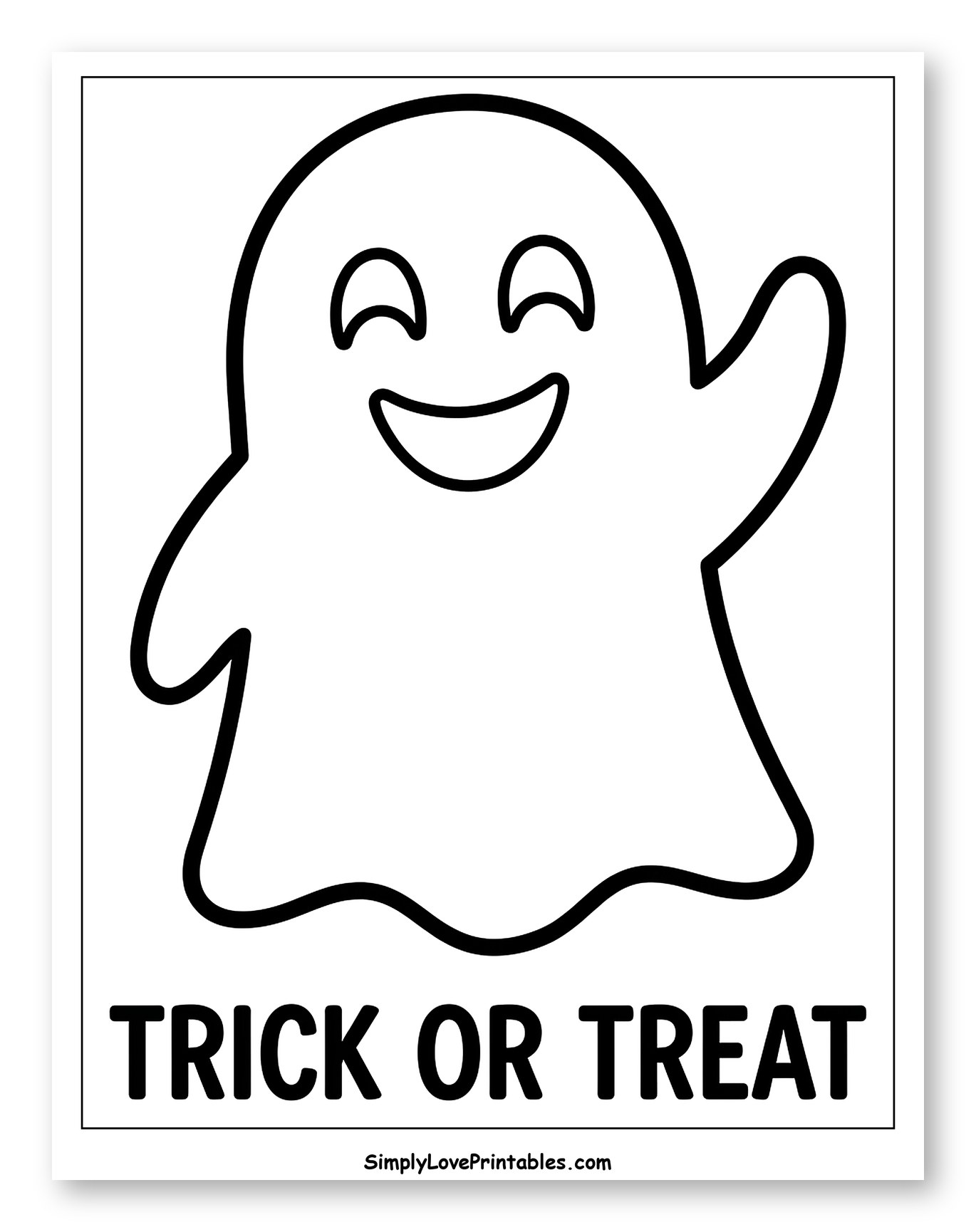 Happy Ghost Waving Trick or Treat