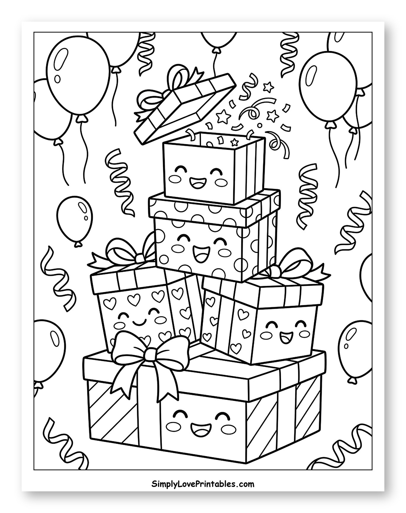 Happy Gift Boxes and Balloons Party