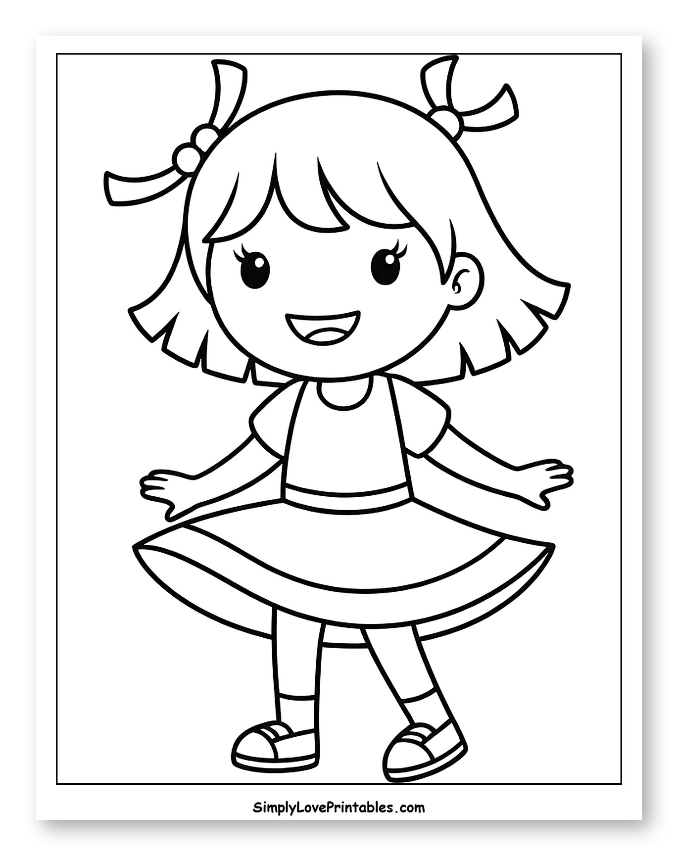 Happy Girl Wearing a Skirt