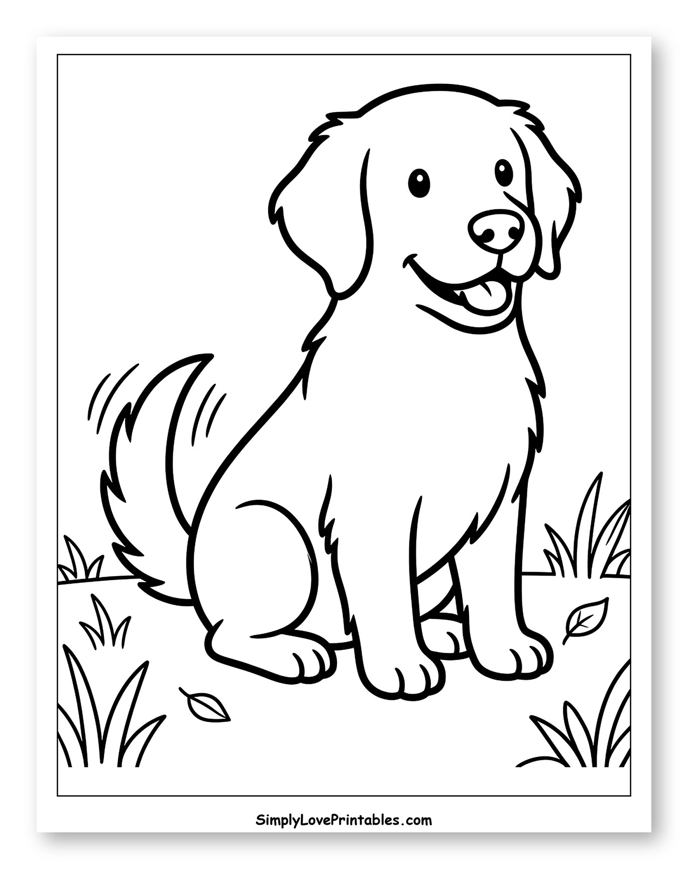 Happy Golden Retriever Puppy Wagging Its Tail