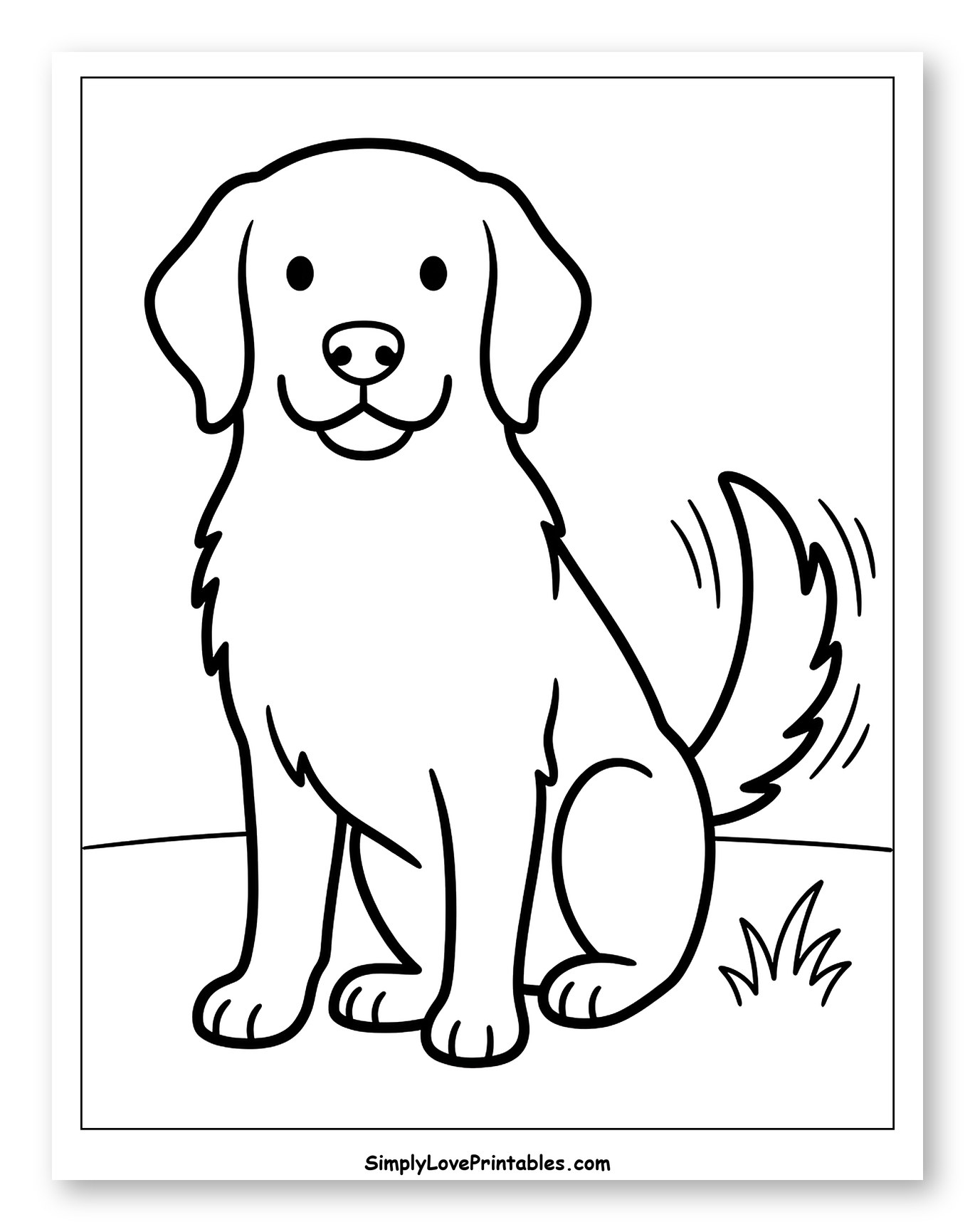 Happy Golden Retriever with Wagging Tail