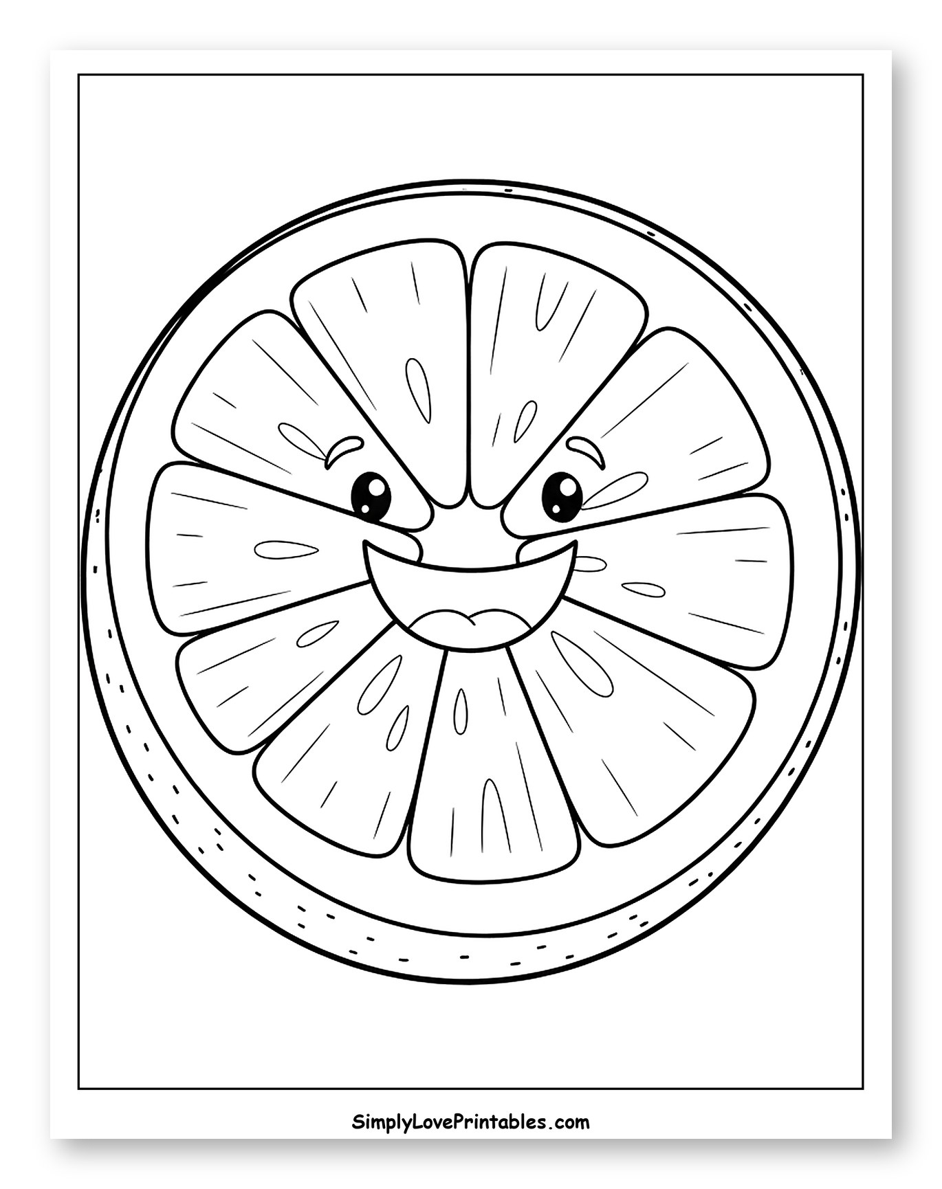 Happy Grapefruit Slice Character