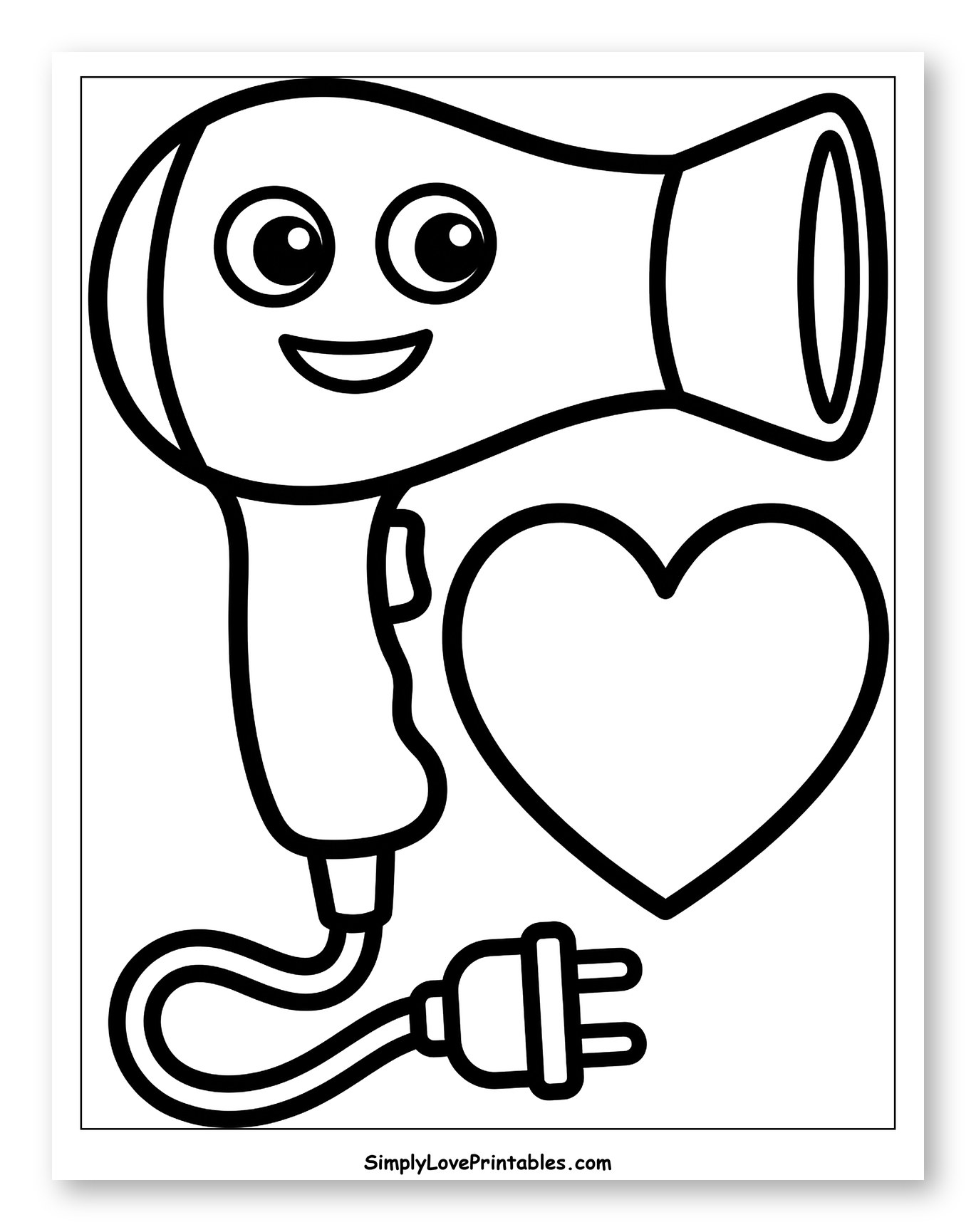 Happy Hair Dryer with Heart and Plug