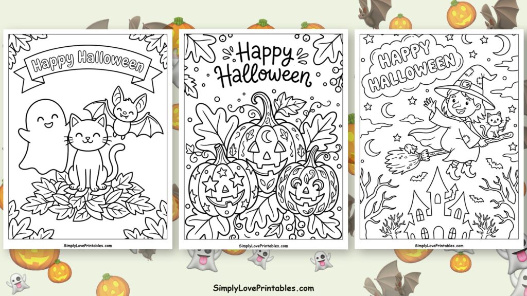 "Happy Halloween" coloring pages featured image