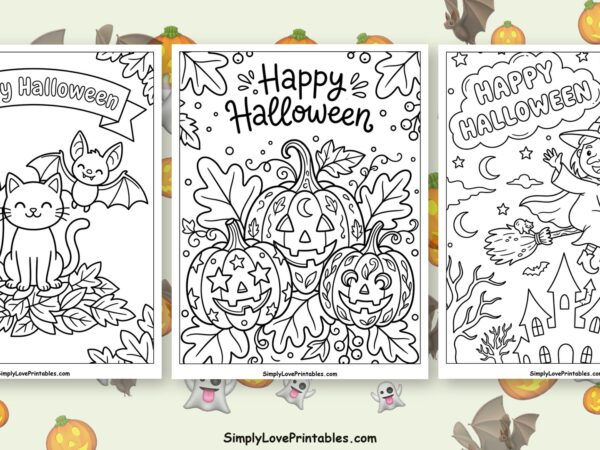 "Happy Halloween" coloring pages featured image