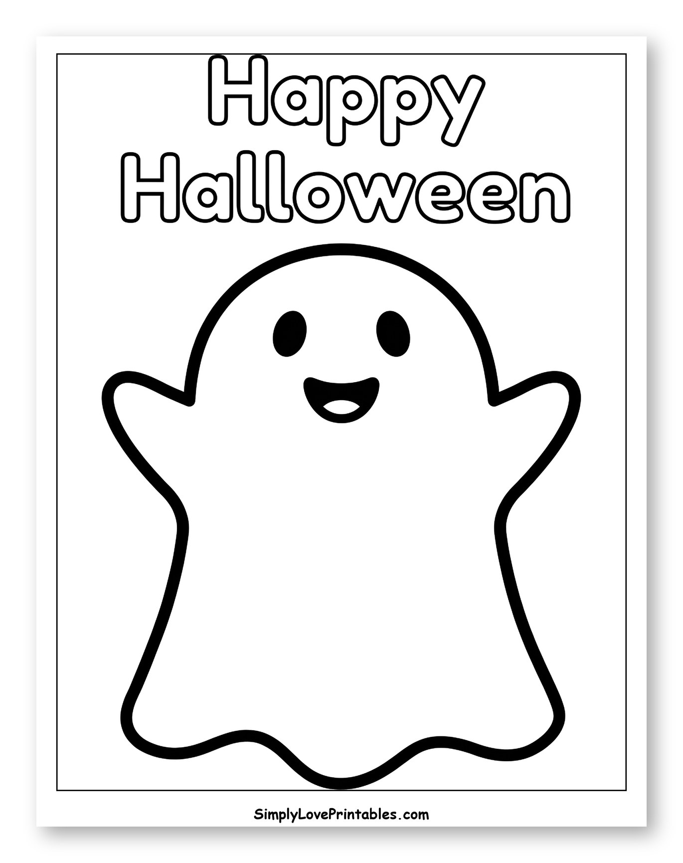 Happy Halloween Cute Smiling Ghost