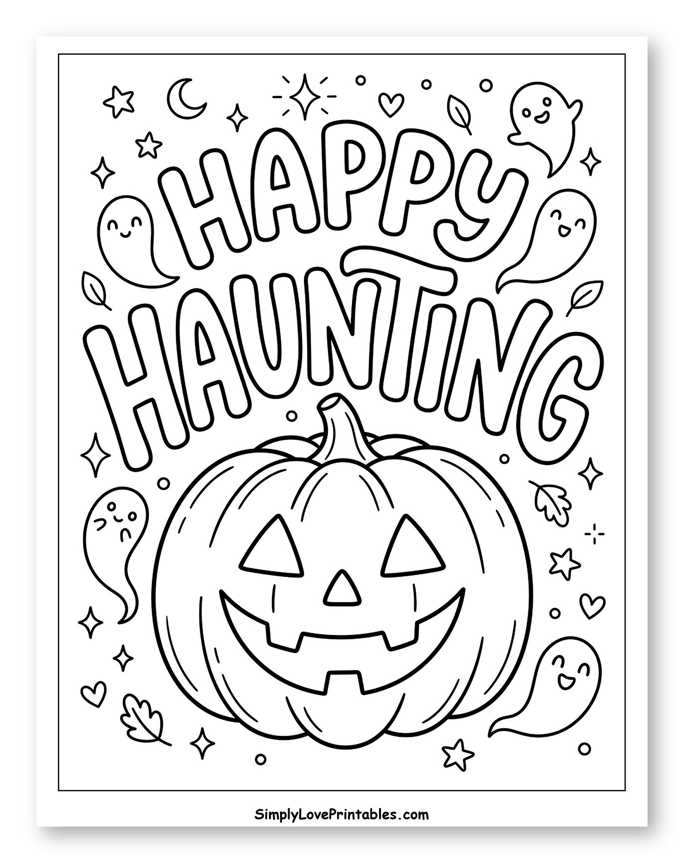 Happy Haunting Jack-o'-Lantern with Cute Ghosts
