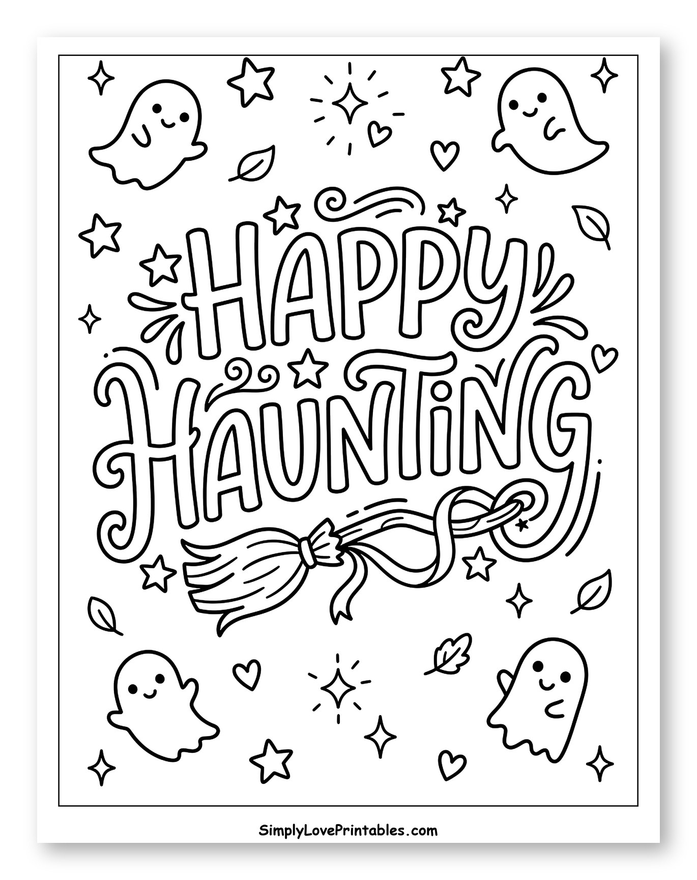 Happy Haunting with Broom and Little Ghosts