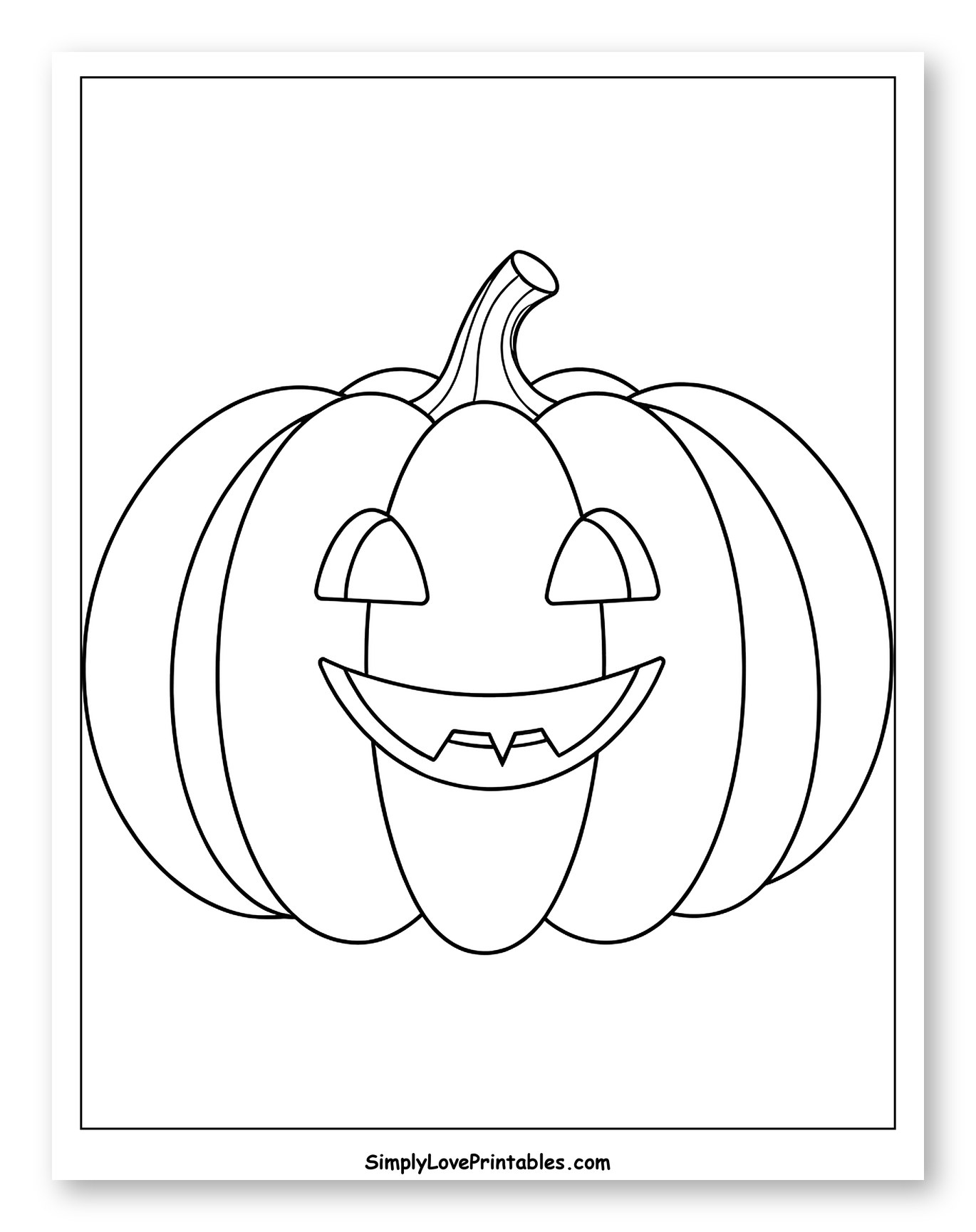 Happy Jack-o'-Lantern Pumpkin with a Wide Smile