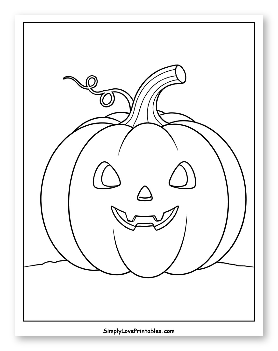 Happy Jack-o'-lantern with Curly Stem