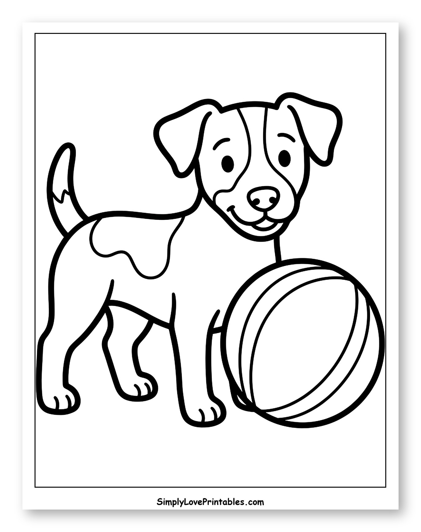 Happy Jack Russell Dog Playing with Ball