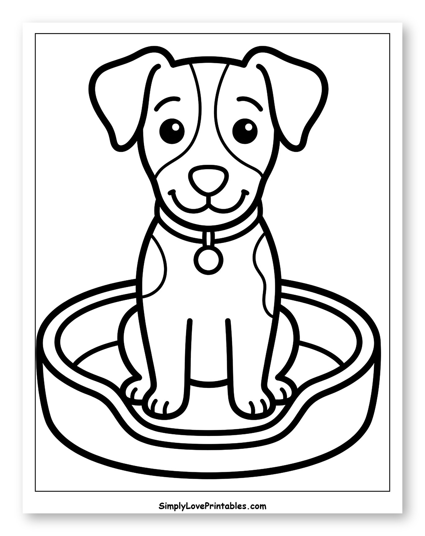 Happy Jack Russell Puppy in Pet Bed