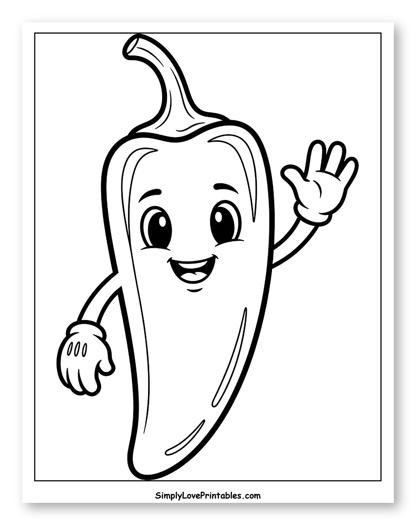 Happy Jalapeño Pepper Waving