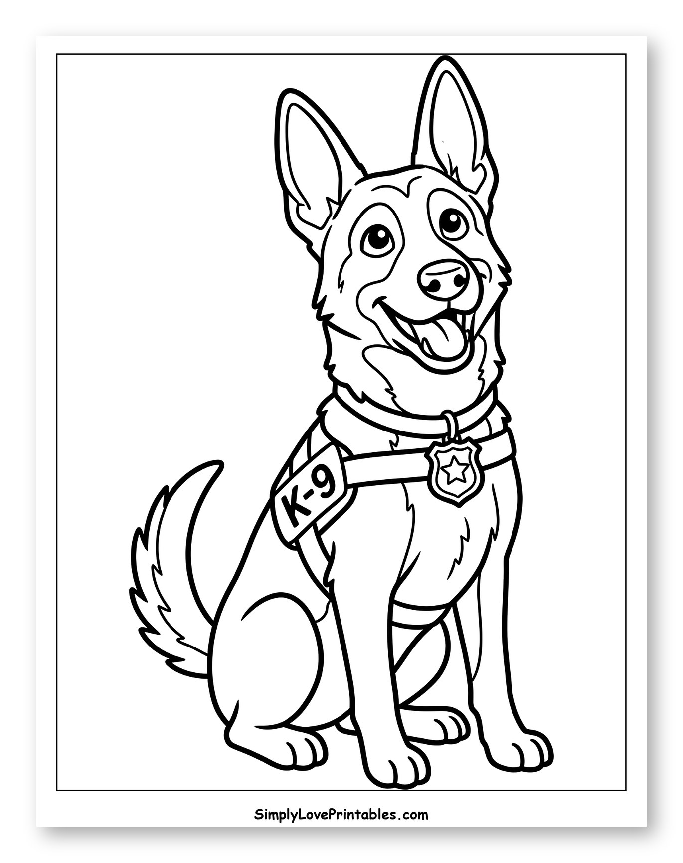 Happy K-9 Police Dog Sitting