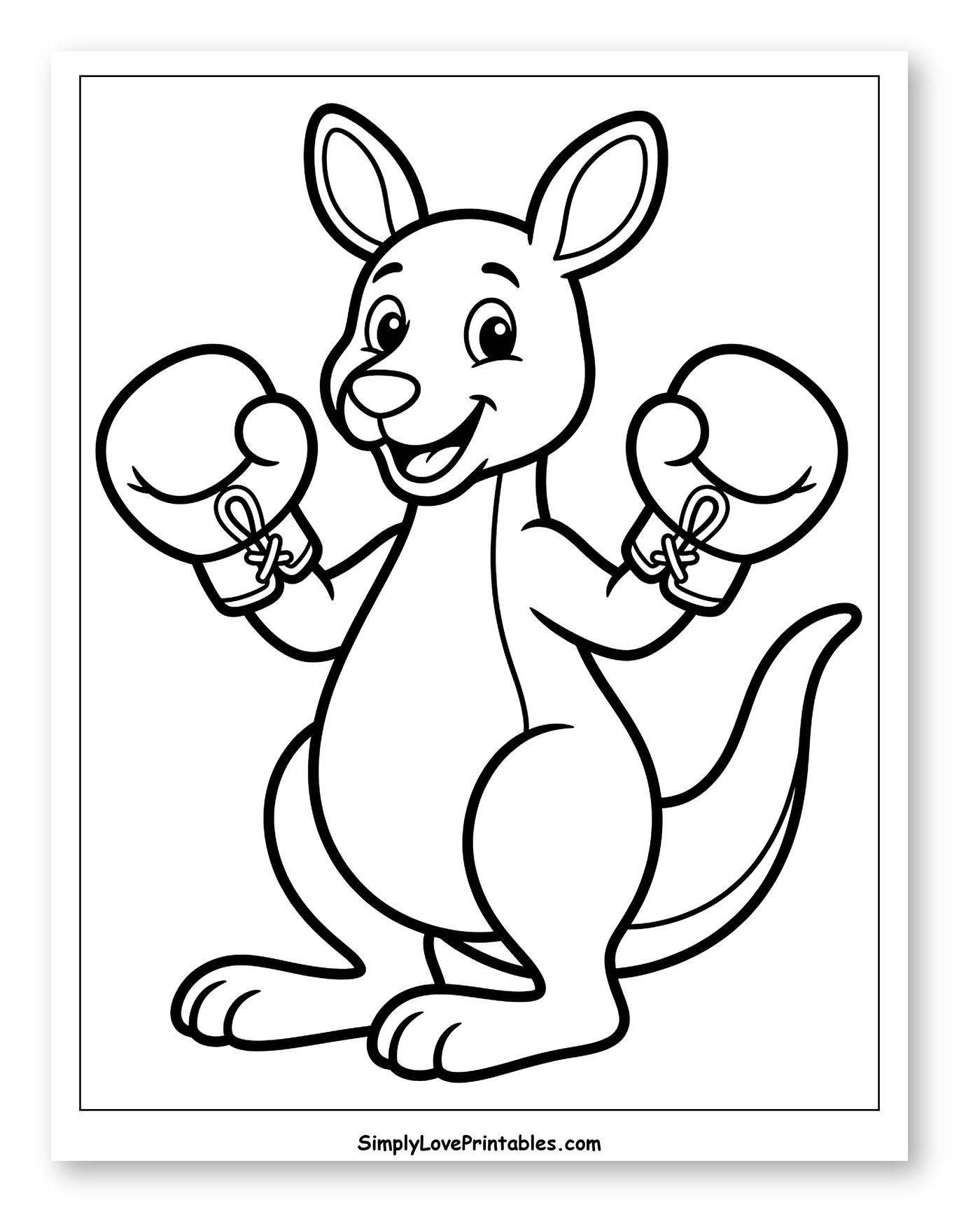 Happy Kangaroo with Boxing Gloves Ready to Fight
