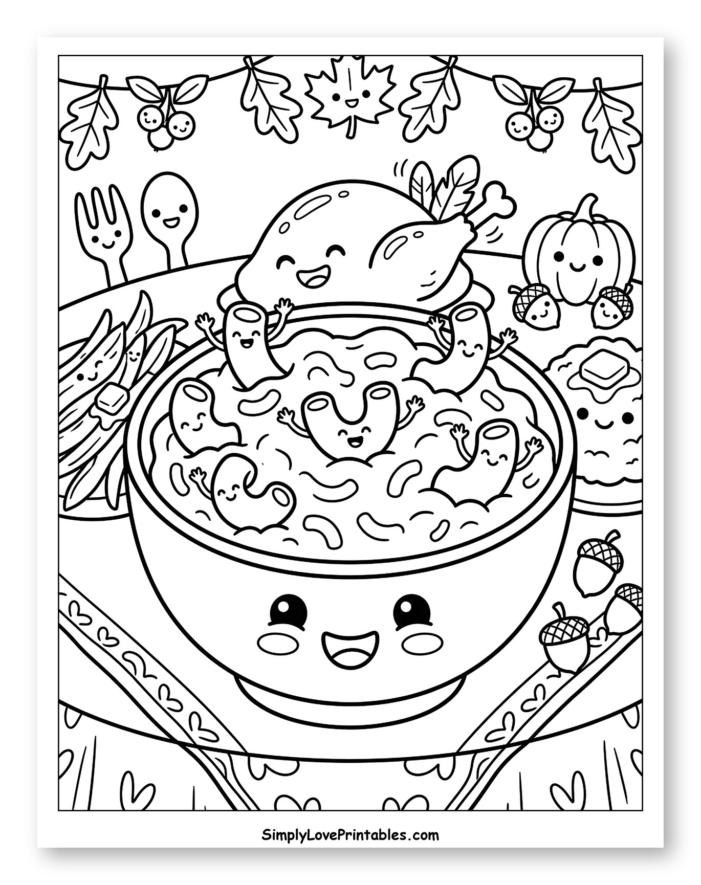 Happy Kawaii Mac and Cheese Thanksgiving Feast