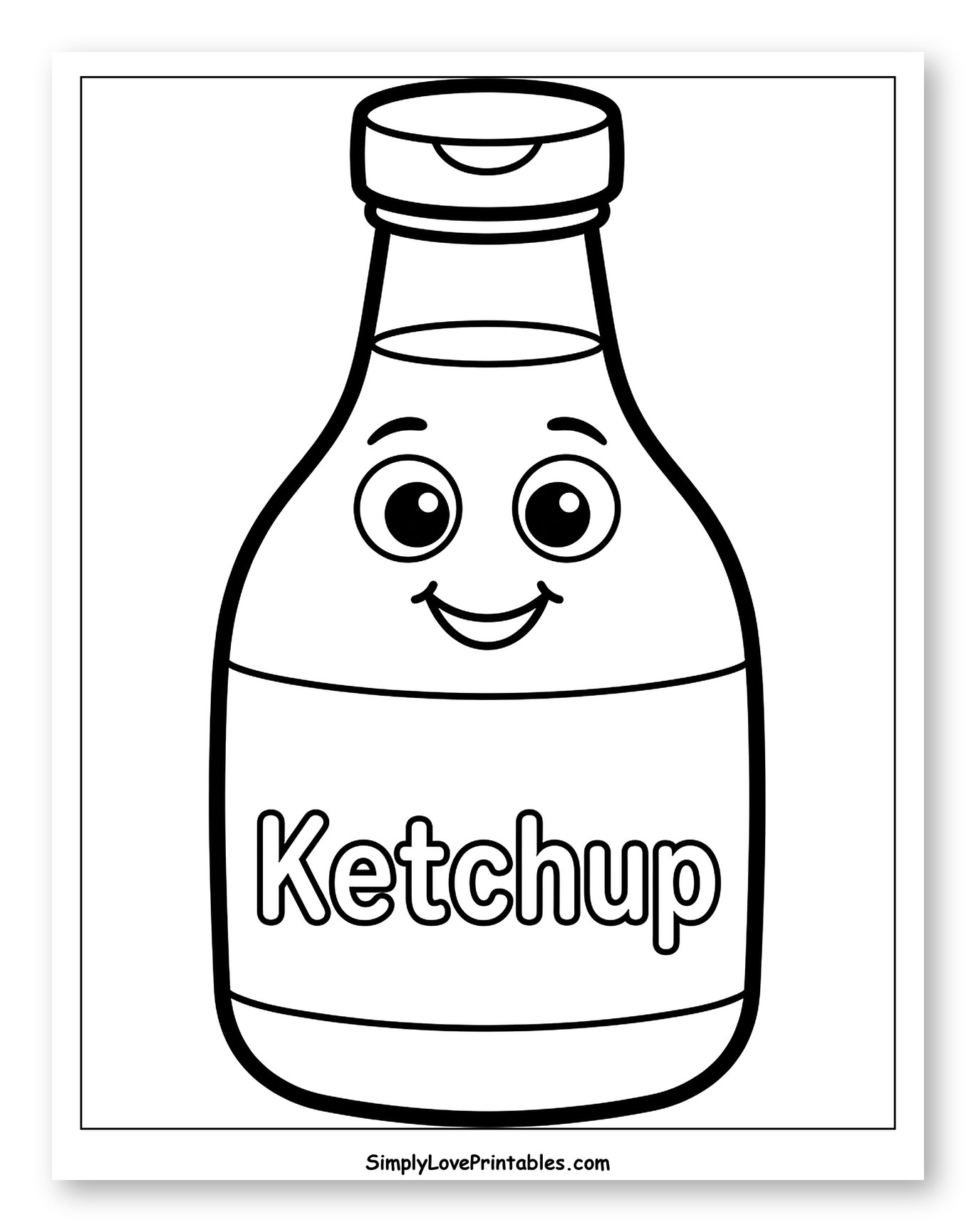 Happy Ketchup Bottle with a Label