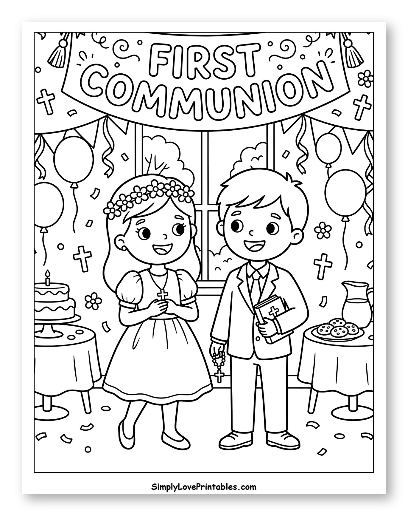 Happy Kids at First Communion Celebration