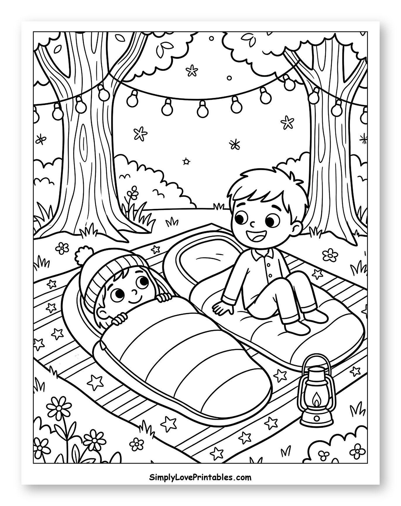 Happy Kids Enjoying an Outdoor Sleepover