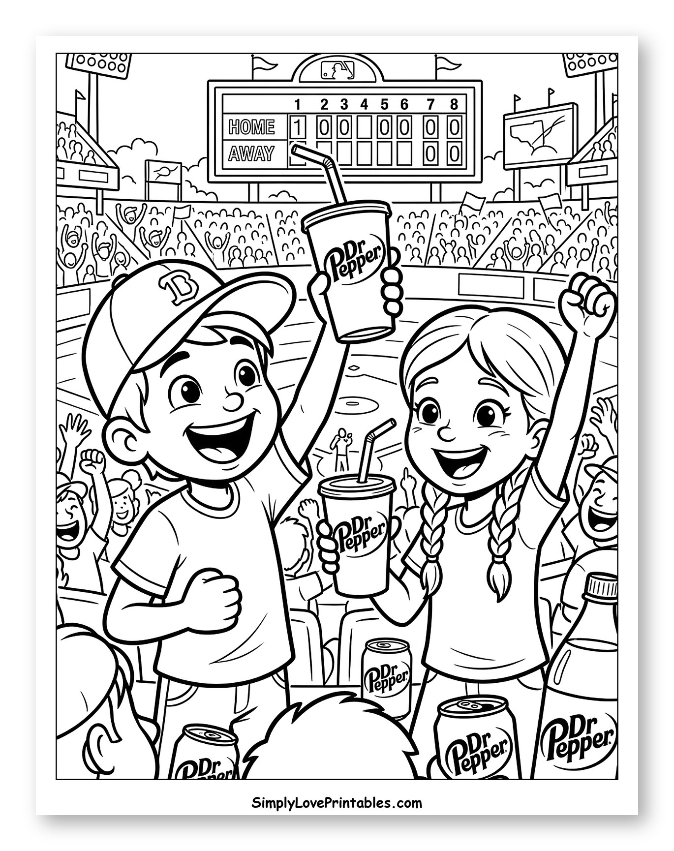 Happy Kids with Dr Pepper at Baseball Stadium