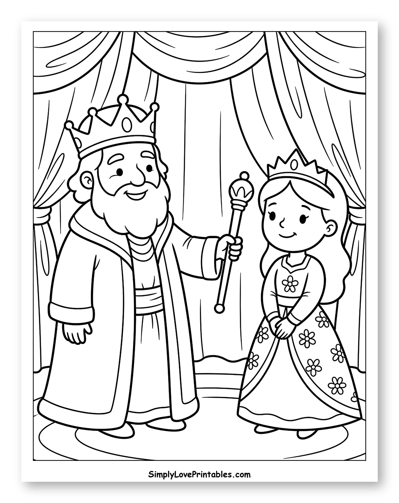 Happy King and Princess in Royal Attire