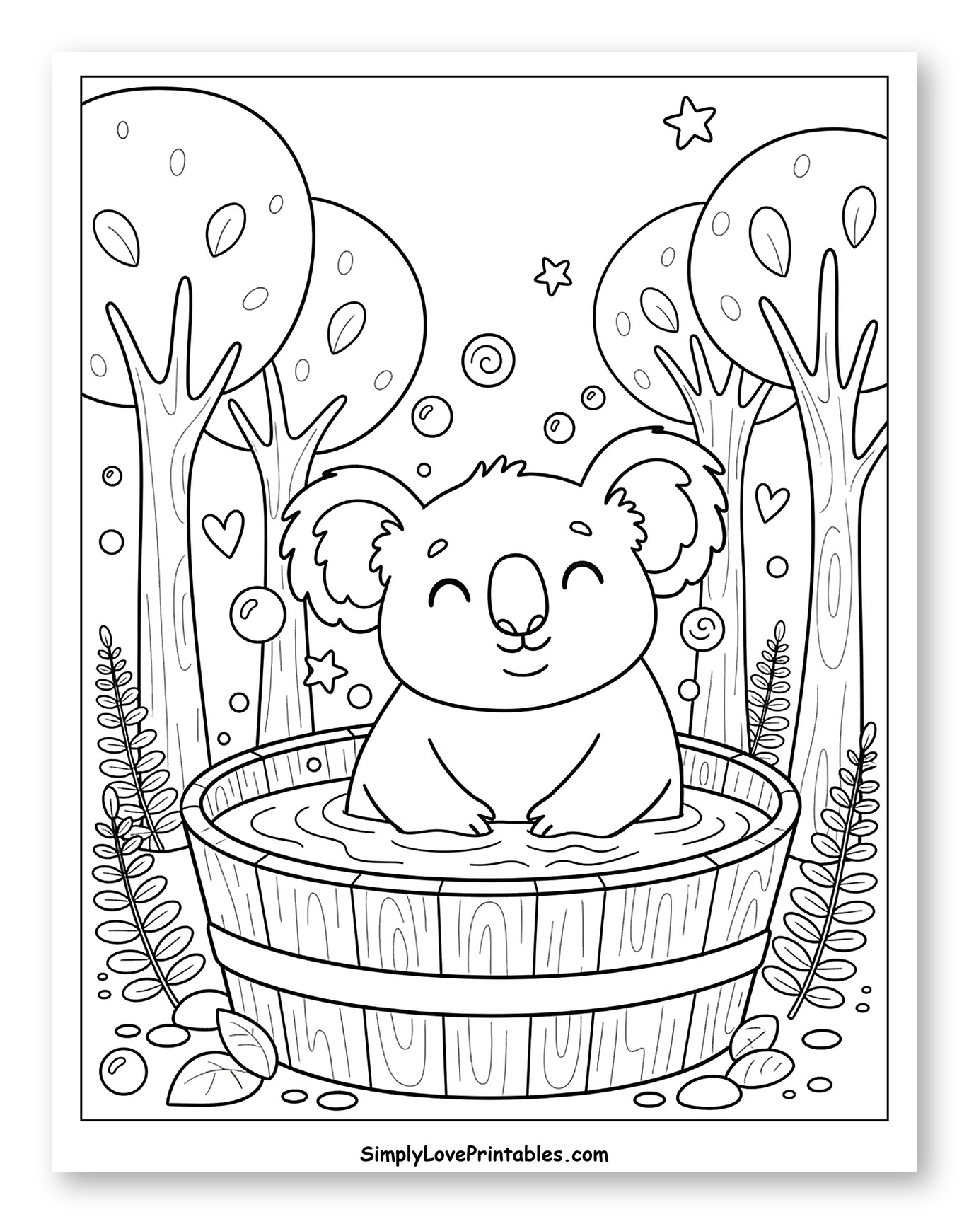 Happy Koala Enjoying a Warm Bath