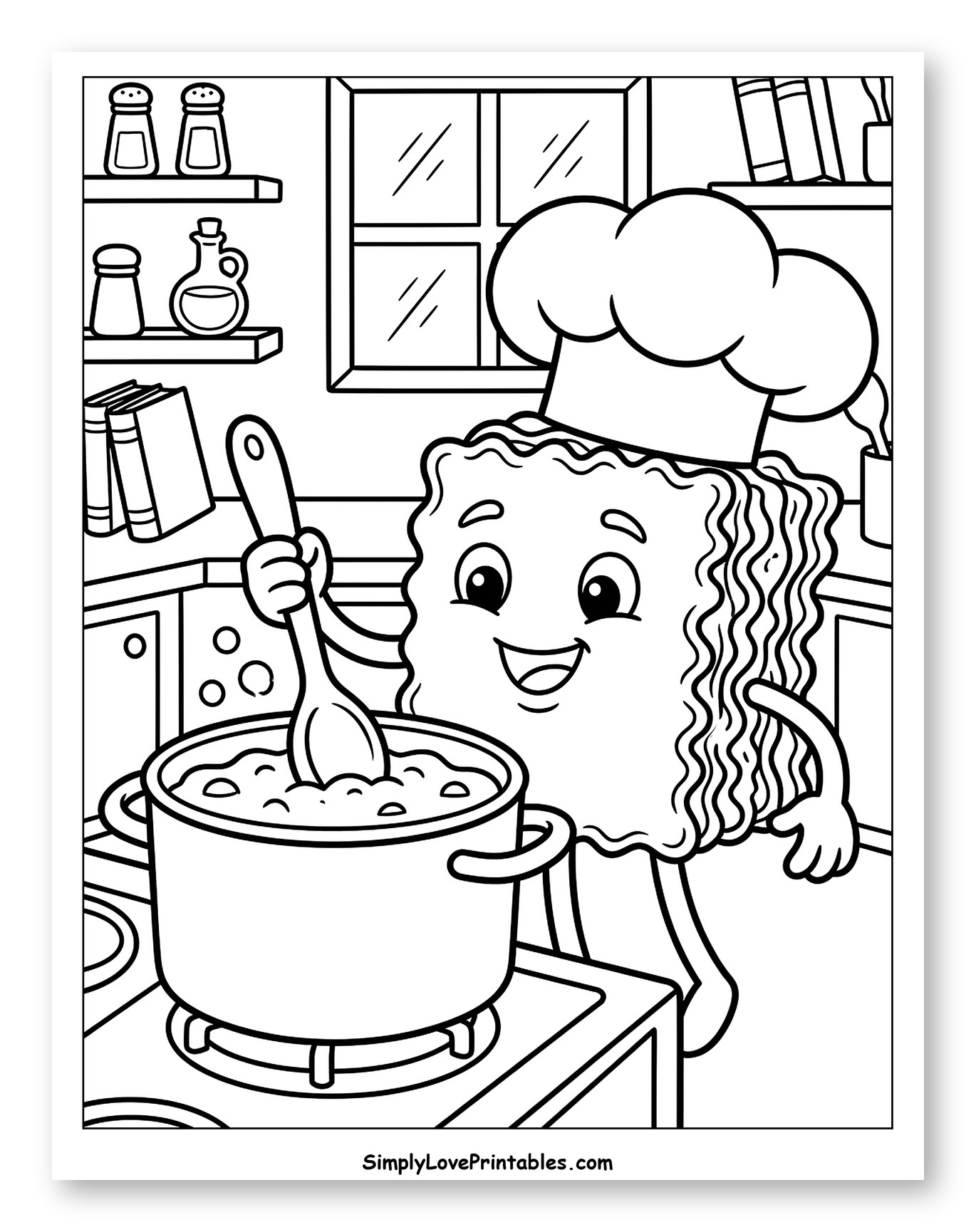 Happy Lasagna Chef Cooking Dinner