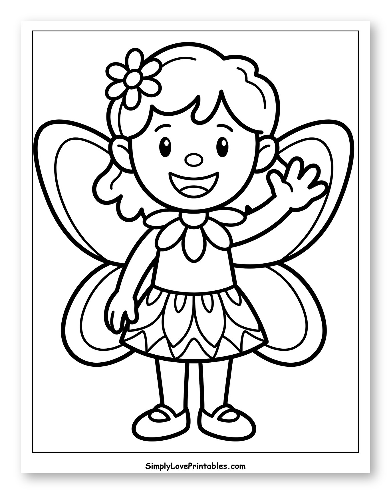 Happy Little Fairy Waving Her Hand