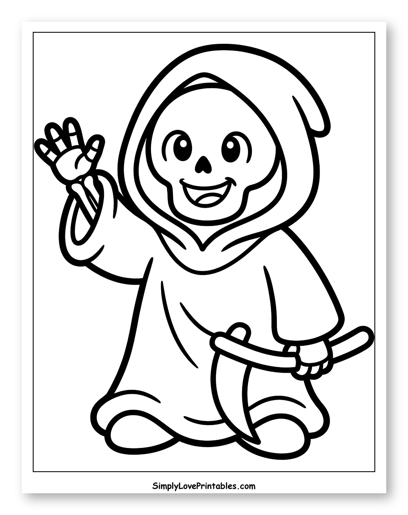 Happy Little Grim Reaper with Scythe