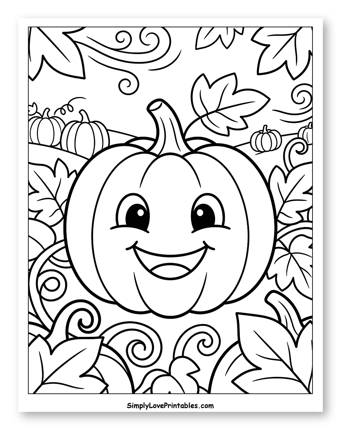 Happy Little Pumpkin in the Autumn Patch